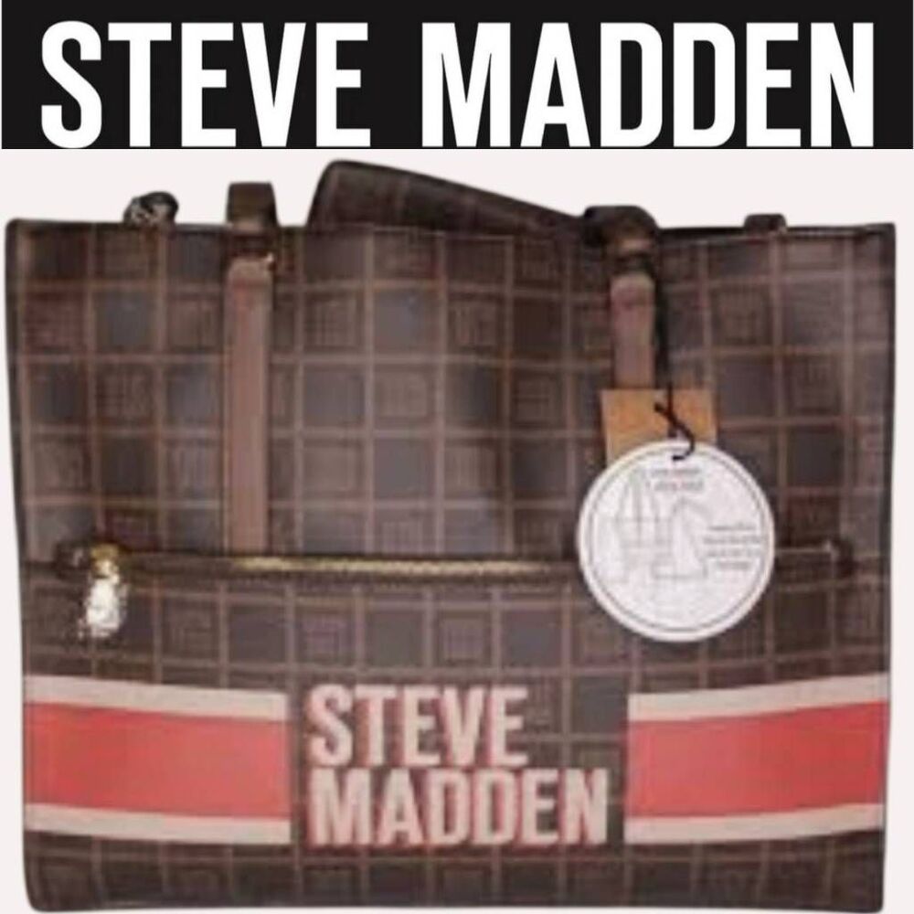 Steve Madden BOlivia Logo Tote Bag- Multi/Cognac